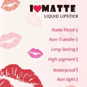 Waterproof Long Lasting Matte Lip Gloss & Lip Liner Set, Color Lock Non-transfer Lip Makeup Kit